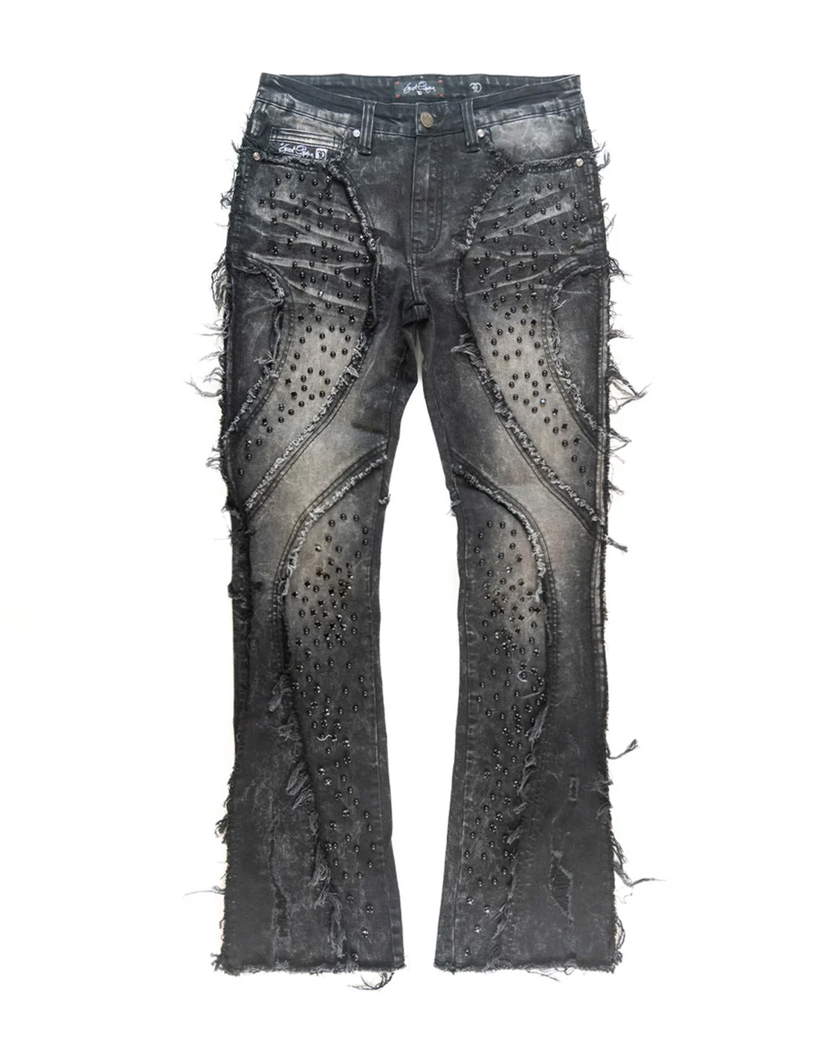 Black Studded Moto Denim