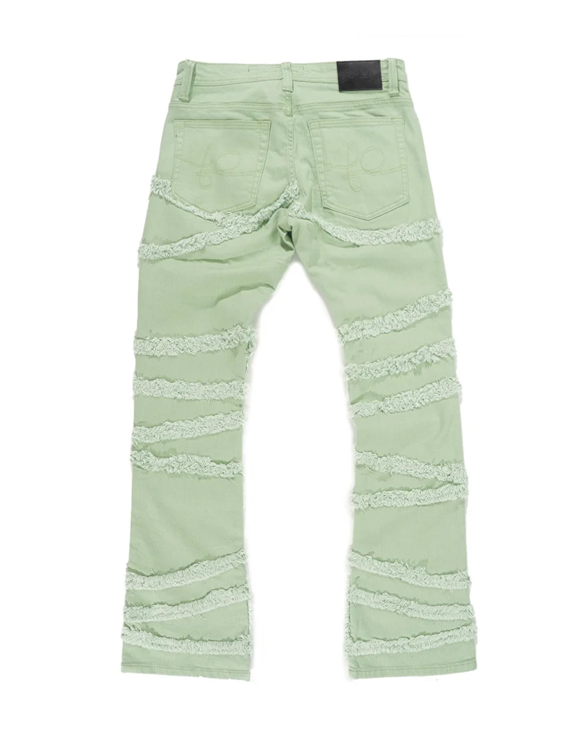 Sage Green Frayed Denim