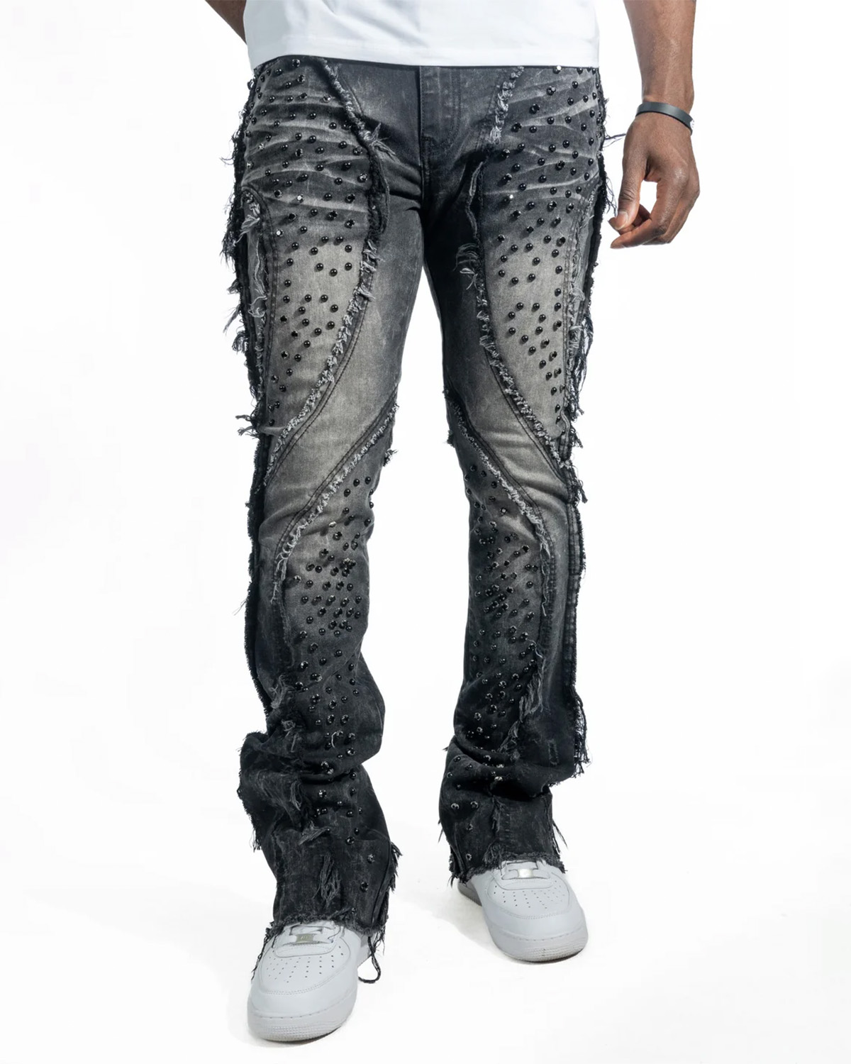 Midnight Studded Black Denim