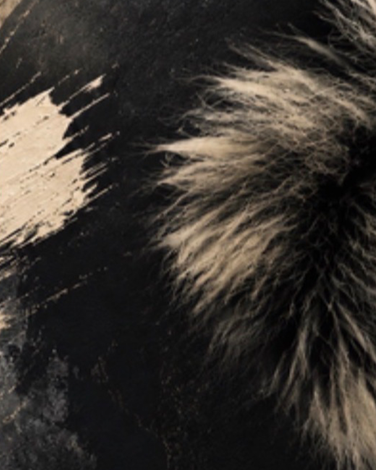 Brushstroke Faux Fur Detail